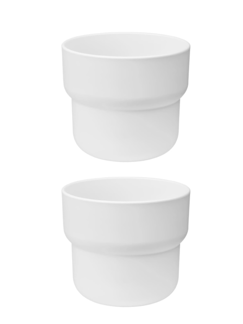 Set of 2 IKEA FÖRENLIG White Plant Pots Indoor & Outdoor Planters 5.5” Diameter